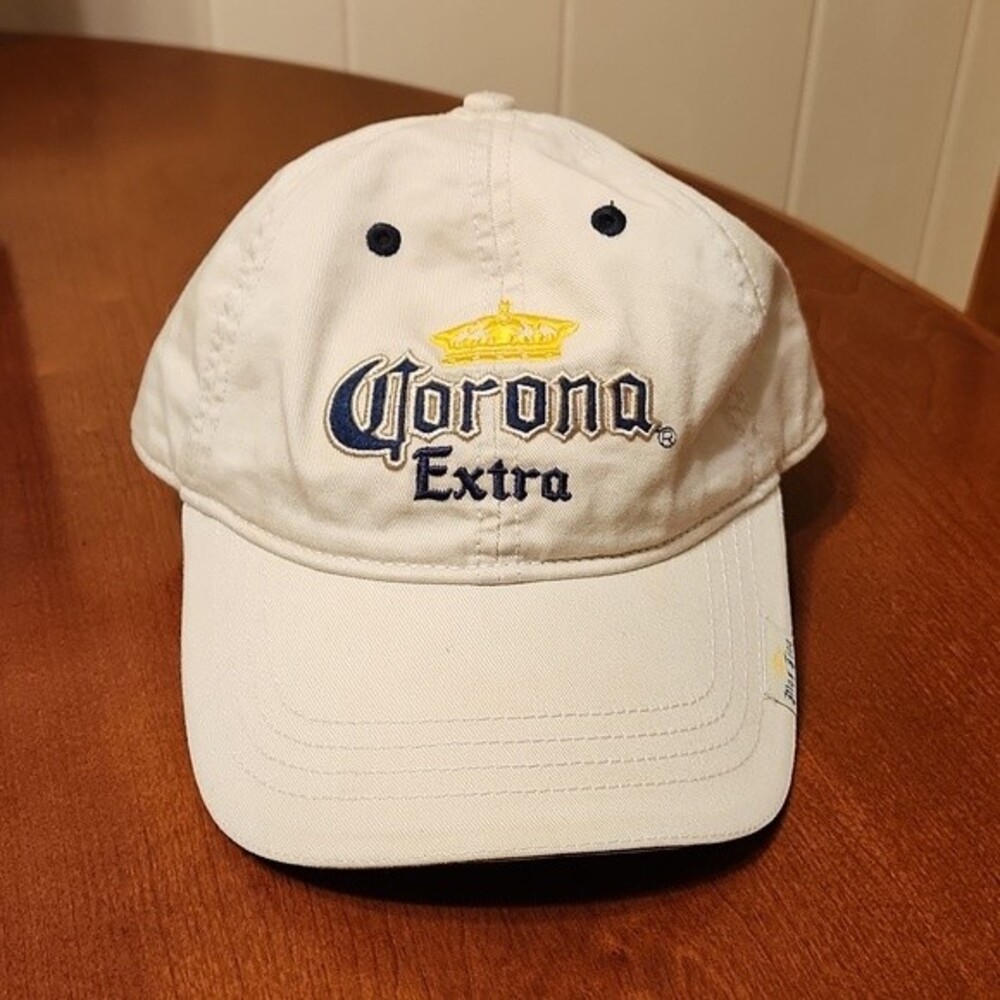 Corona Extra Beer Tan Canvas Embroidered Logo Baseball Hat Cap
